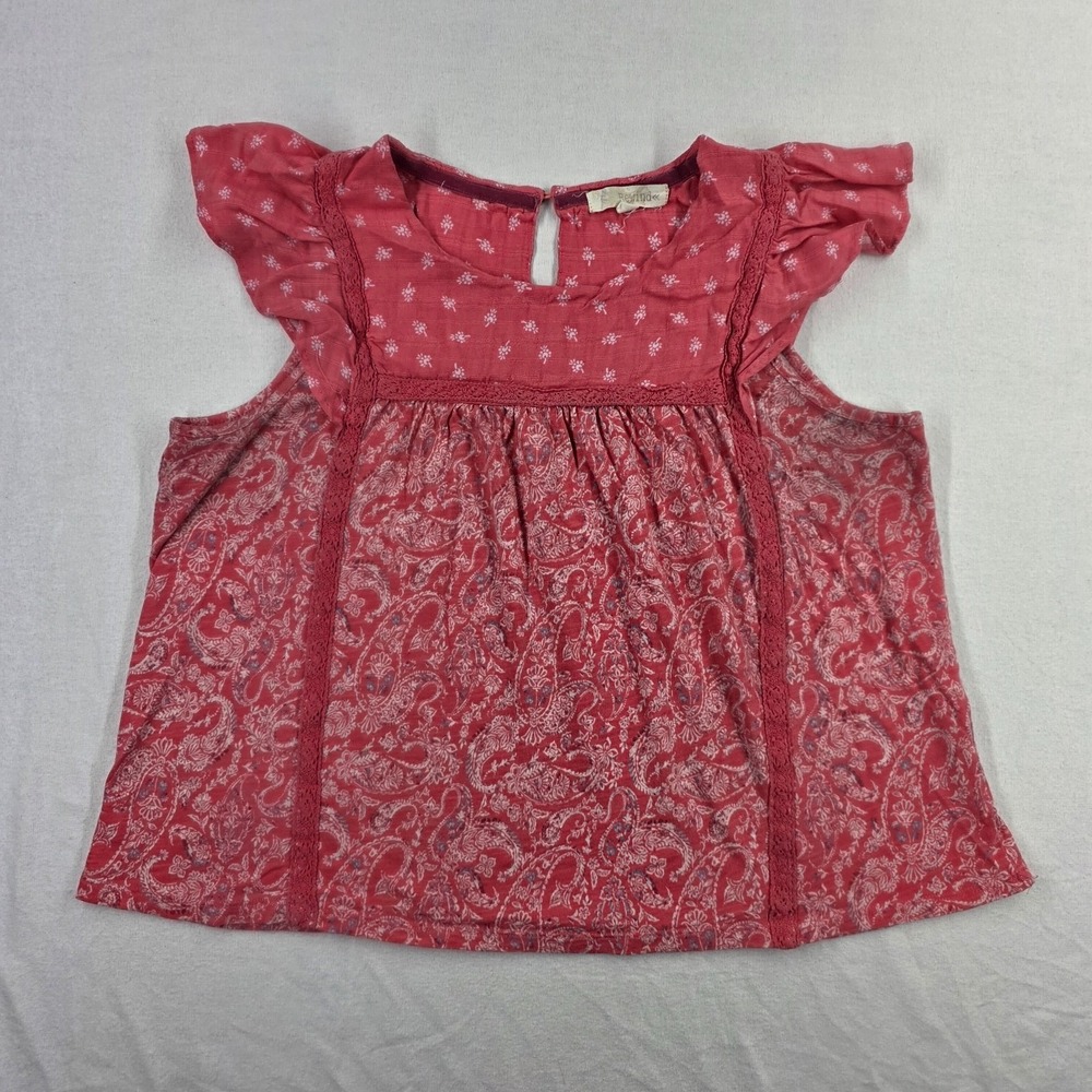 Rewind Womens Retro Floral Tank Red Paisley